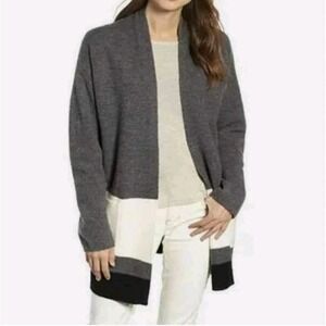 EILEEN FISHER Women Felted Merino Wool Long Kimono Cardigan Sweater Ash Sz S NWT